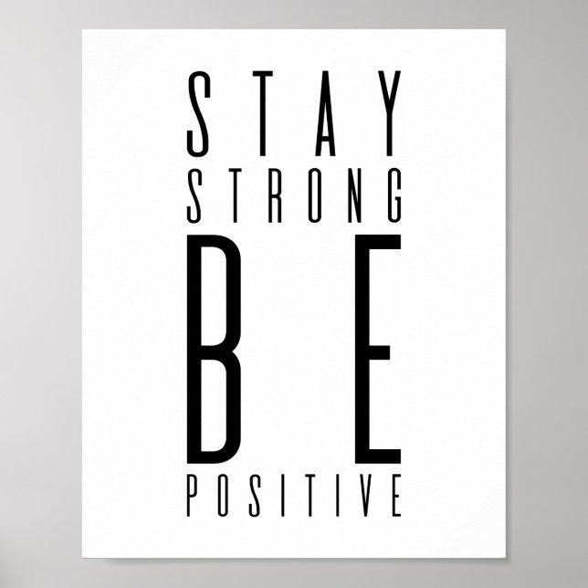 Stay Strong Be Positive | Motivational Poster (Front)