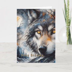  Stay Strong Christian Wolf Card   Editable