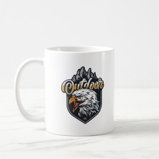 Stay Strong Eagle Outdoor Motivational quotes  Coffee Mug (Left)