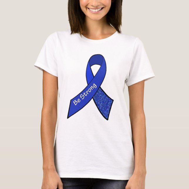 Stay Strong ME/CFS Warrior Blue Awareness Ribbon T-Shirt (Front)