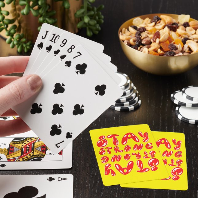 STAY STRONG motivational graffiti style            Playing Cards (In Situ)