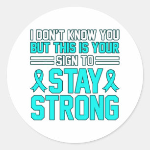 Stay Strong Ptsd Stress Awareness Ribbon Graphic Classic Round Sticker