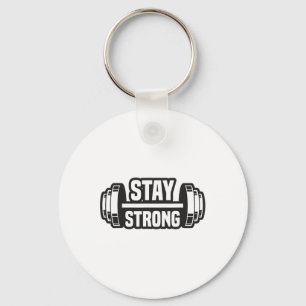 Stay Strong Strongman Powerlifting Bodybuilding Mo Key Ring