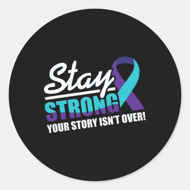 Stay Strong Suicide Awareness Mental Health  Classic Round Sticker (Front)