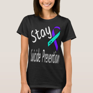 Stay Suicide Prevention Ribbon Semicolon Awareness T-Shirt