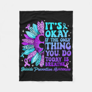 Stay Sunflower Suicide Prevention Awareness Week S Fleece Blanket