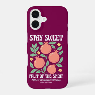 Stay Sweet Fruit Of The Spirit Fruity Pomegranate  iPhone 16 Case