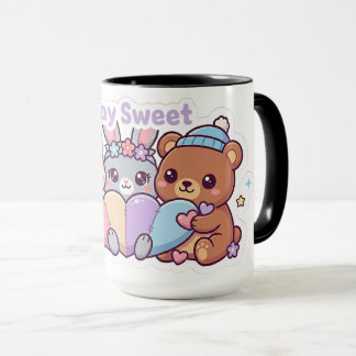 Stay Sweet Kawaii Animal Friends Pastel Coffee Mug