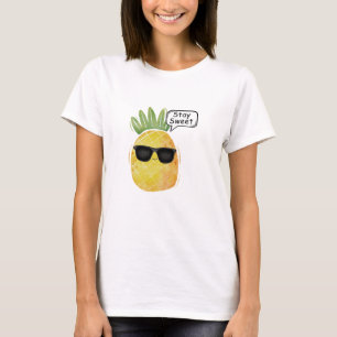 Stay Sweet Pineapple Cartoon Fun T-Shirt