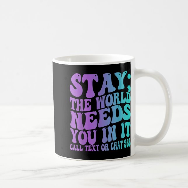 Stay Tomorrow Need You 988 Suicide Prevention Awar Coffee Mug (Right)