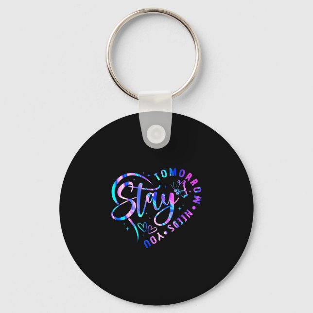 Stay tomorrow needs heart prevention awareness key ring (Front)
