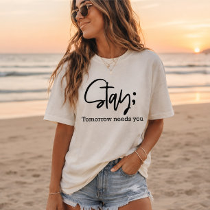 Stay Tomorrow Needs You, Encouraging minimalist Tri-Blend Shirt