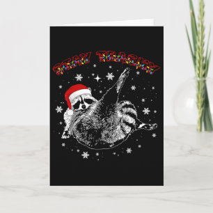Stay Trashy Christmas Raccoon Xmas Trash Panda Rac Card