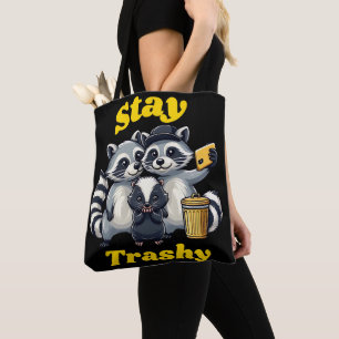 Stay Trashy Funny Raccoon, Opossum, Skunk funny Tote Bag