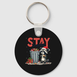 Stay Trashy Funny Racoon Meme Merry Christmas Anim Key Ring