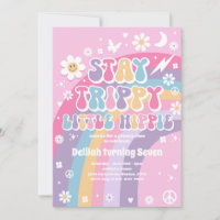 Stay Trippy Little Hippie Groovy Rainbow Birthday