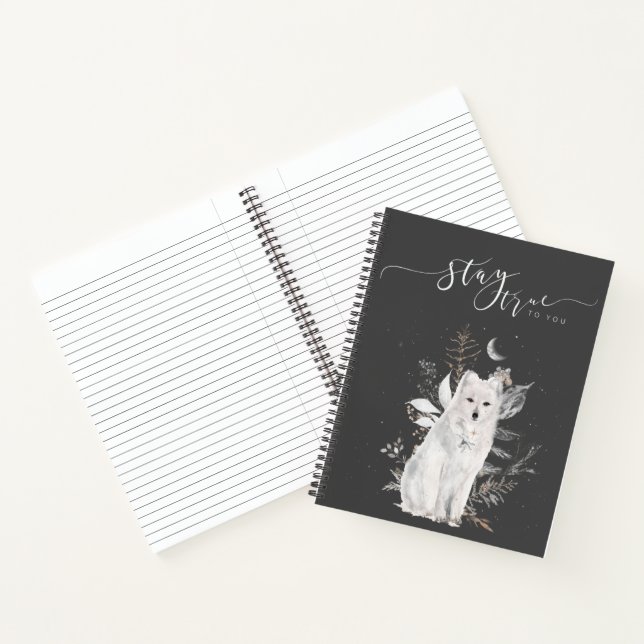 Stay True To You Snowy Fox Notebook - Be Yourself (Inside)