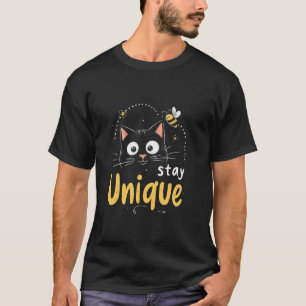 Stay Unique cat motif T-Shirt