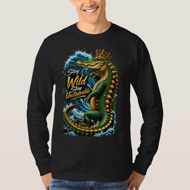 , Stay Unstoppable – Crocodile Ocean T-Shirt  (Front)