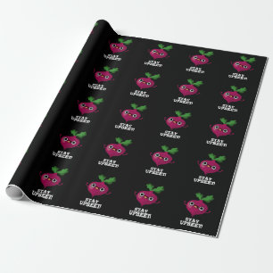 Stay Upbeet Funny Veggie Beet Pun Dark BG Wrapping Paper