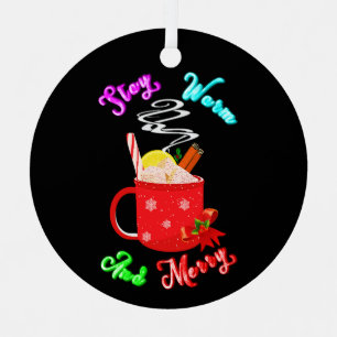 Stay Warm And Merry Cinnamon Snowflakes Christmas Metal Tree Decoration