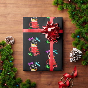 Stay Warm And Merry Cinnamon Snowflakes Christmas Wrapping Paper