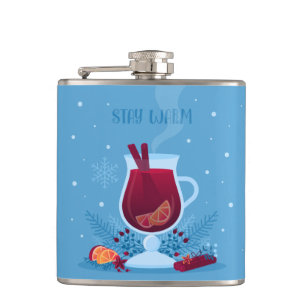 Stay Warm Winter Snow Cute Fun Drinking Gift Hip Flask