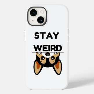 Stay Weird Funny Boston Terrier Cartoon Dog  Case-Mate iPhone 14 Case