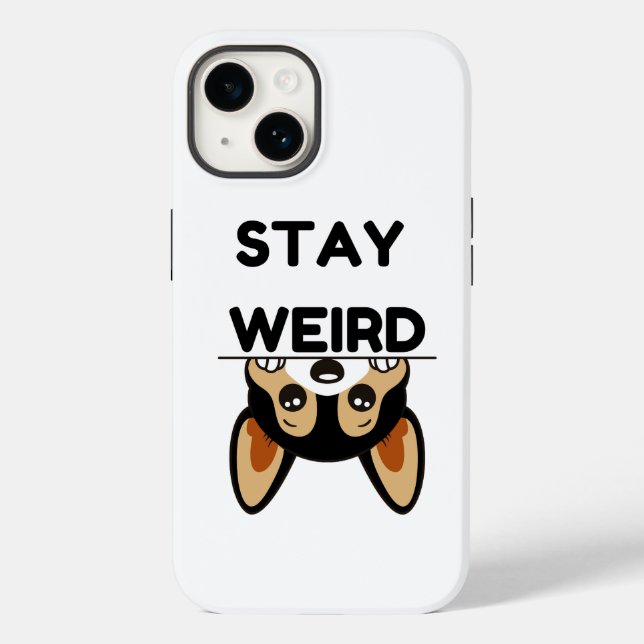 Stay Weird Funny Boston Terrier Cartoon Dog  Case-Mate iPhone Case (Back)