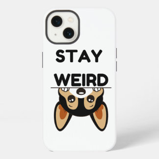 Stay Weird Funny Boston Terrier Cartoon Dog  iPhone 13 Case