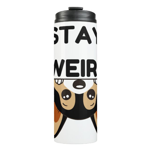 Stay Weird Funny Boston Terrier Cartoon Dog Thermal Tumbler (Front)