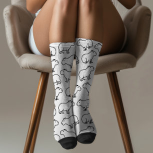 Stay Weird Funny Capybara Pattern Socks