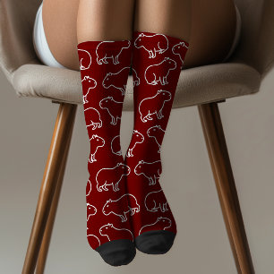 Stay Weird Funny Capybara Pattern Socks