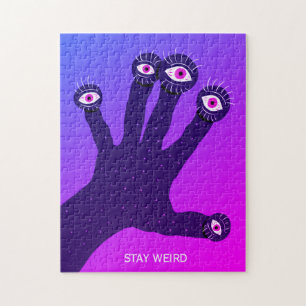 Stay Weird Funny Strange Creepy Psychedelic Jigsaw Jigsaw Puzzle