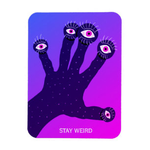 Stay Weird Funny Strange Creepy Psychedelic Magnet