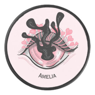 Stay Weird Goth Pink Eye Creepy Horror Wicca Hockey Puck