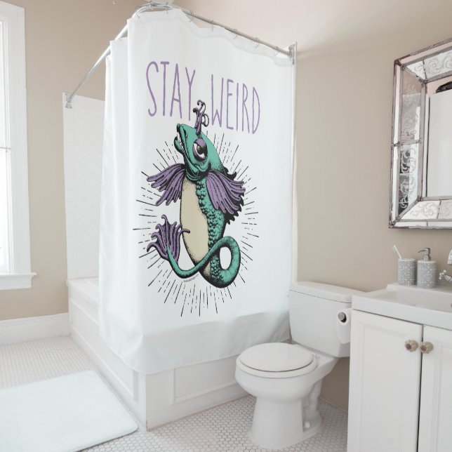 Stay Weird Shower Curtain (In Situ)
