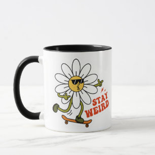 Stay Weird Skateboarding Daisy Mug
