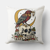 Stay Weird Three Eyed Crow Crystal Tattoo Flash My