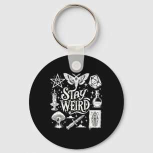 Stay Weird Witchy Vibes Witch Spooky Season Happy  Key Ring