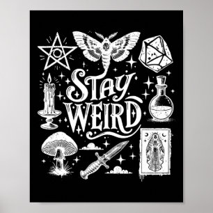 Stay Weird Witchy Vibes Witch Spooky Season Happy Poster