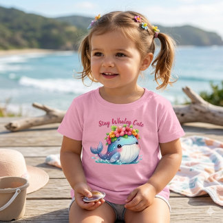 Stay Whaley Cute | Adorable Baby Whale with Flower T-Shirt