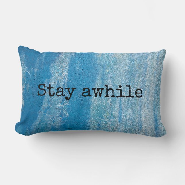 stay while quote on texture paint lumbar cushion (Front)