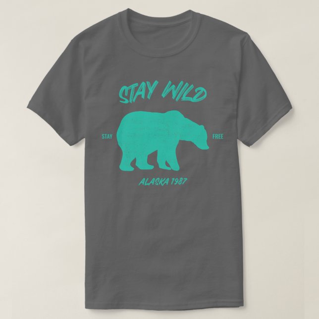 Stay Wild Alaska Bear TShirt (Design Front)
