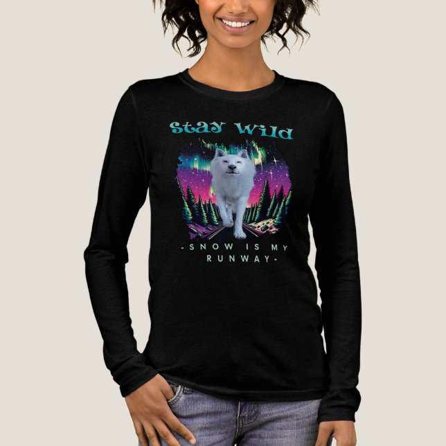 Stay Wild Arctic Wolf Tri-Blend Shirt (Front)