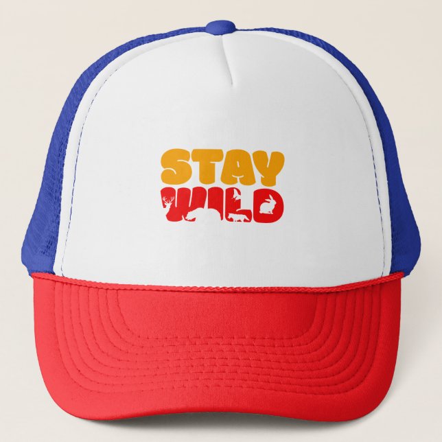 Stay WILD Basic Design Trucker Hat (Front)