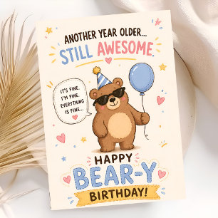 Stay Wild Birthday Bear Card