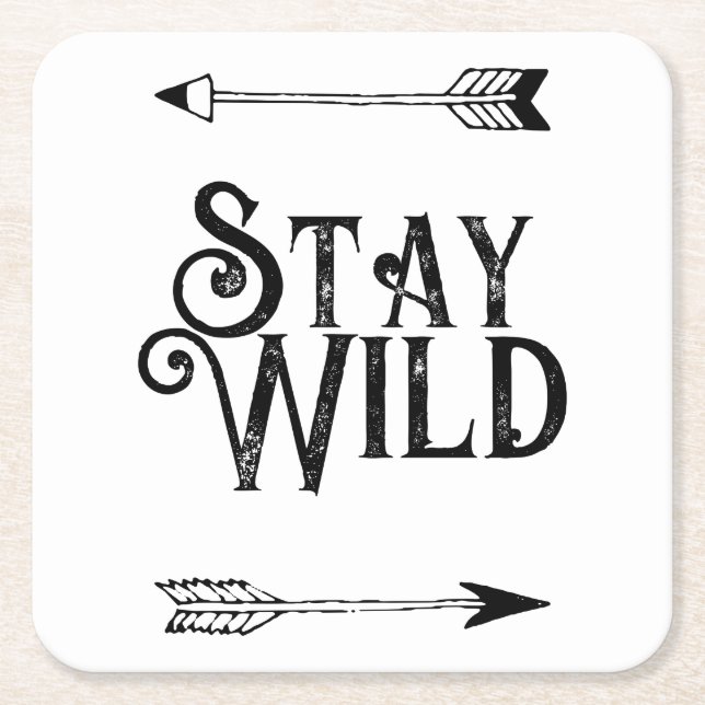 Stay wild boho paper coaster (Front)