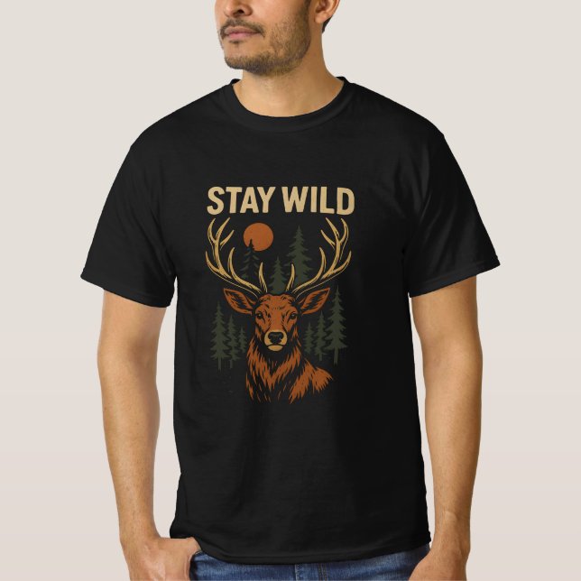 Stay Wild Deer T-Shirt (Front)