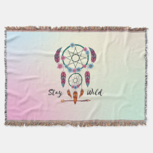Stay Wild Dreamcatcher Throw – Boho Spring Layers Blanket